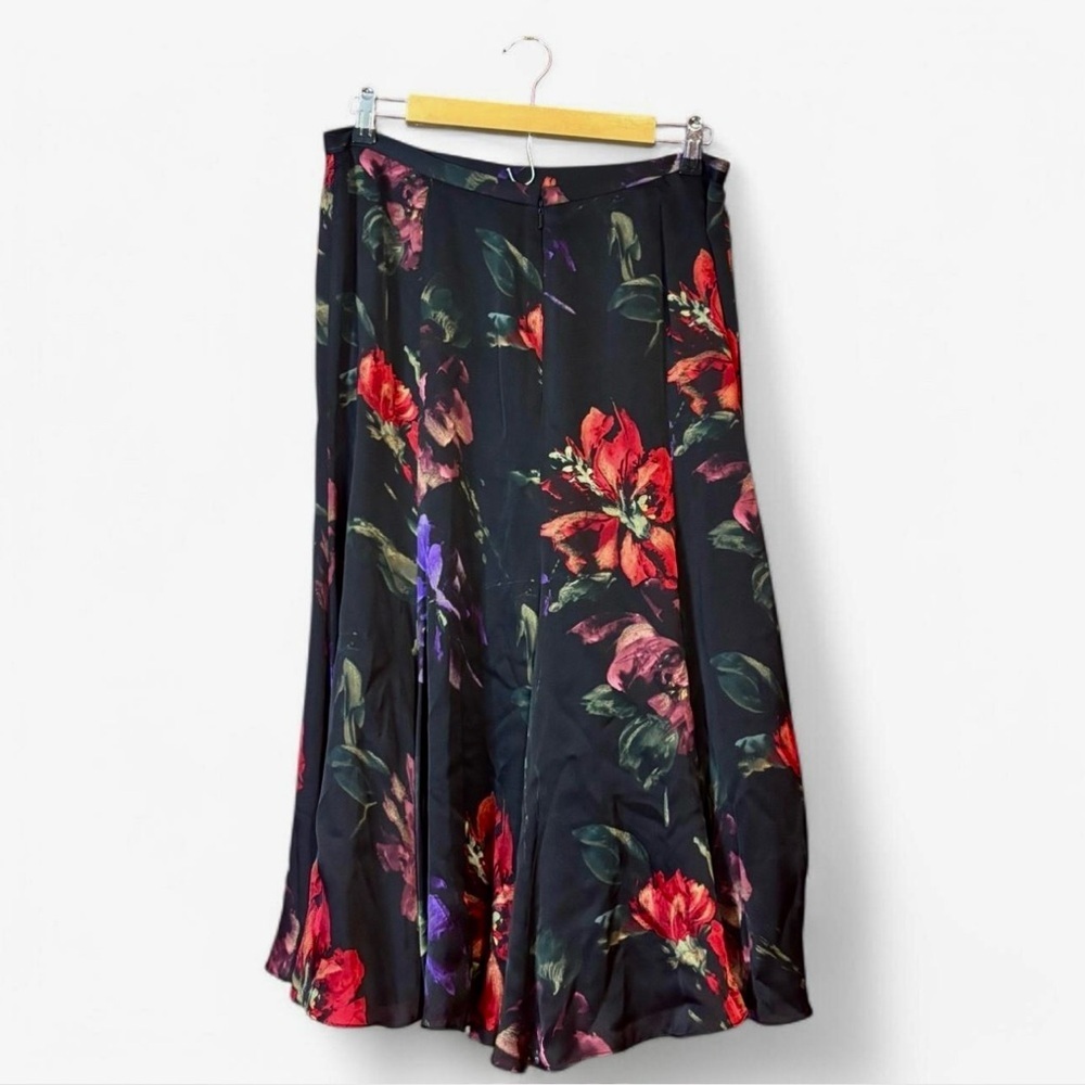 VTG Lauren Ralph Lauren Silk Skirt 10 Whimsigoth Dark Y2K Midi Witchy Goth Boho - Picture 4 of 4